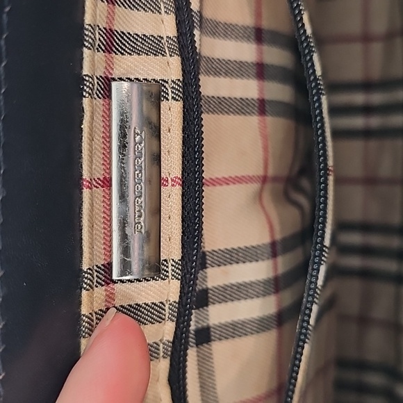 Burberry Leather Tote Bag Authentic – Classic Nova Check Side Panels & Interior - Picture 9 of 12